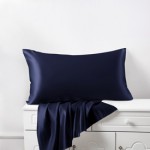 Cheap Navy Silk Pillowcases