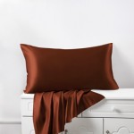 Cheap Rust Red Silk Pillowcases