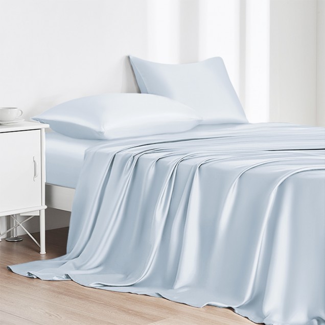 Cheap Alice Blue 22 Momme Mulberry Silk Flat Sheet Cheap Alice Blue 22 Momme Mulberry Silk Flat Sheet
