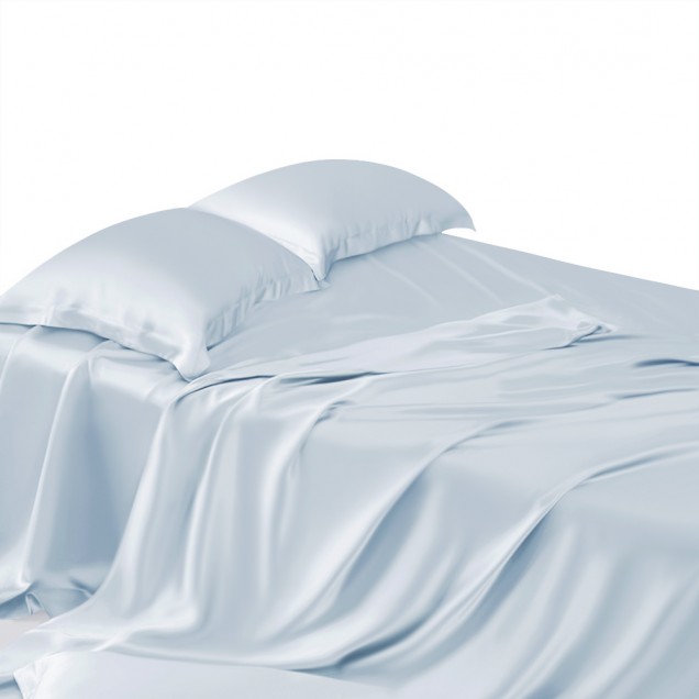 Cheap Alice Blue 22 Momme Mulberry Silk Flat Sheet Cheap Alice Blue 22 Momme Mulberry Silk Flat Sheet