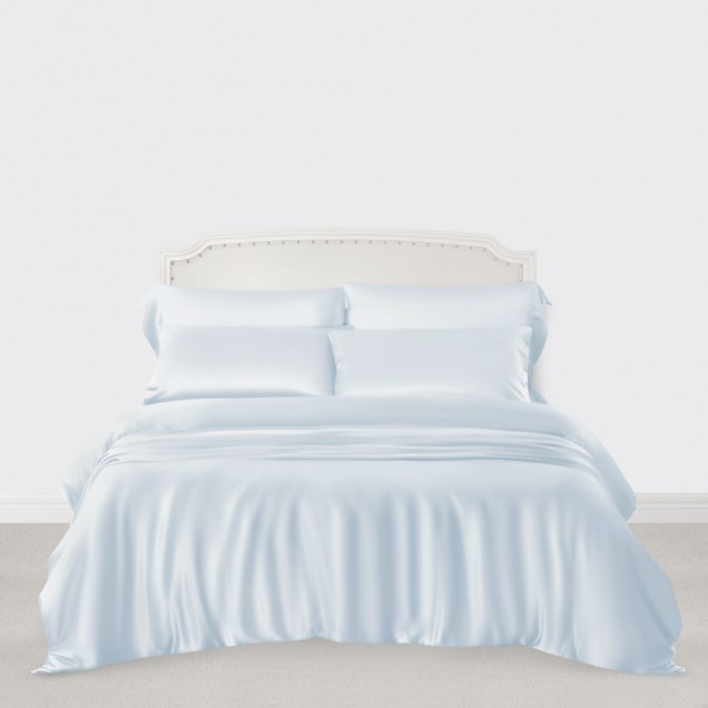 Cheap Alice Blue 3 PCS 22 Momme Mulberry Silk Duvet Cover Set Cheap Alice Blue 3 PCS 22 Momme Mulberry Silk Duvet Cover Set