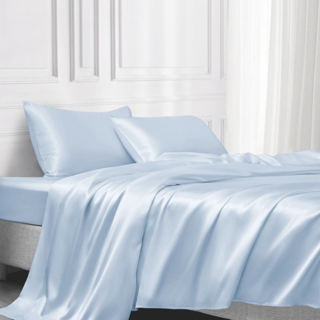 Cheap Baby Blue 22 Momme Mulberry Silk Flat Sheet Cheap Baby Blue 22 Momme Mulberry Silk Flat Sheet