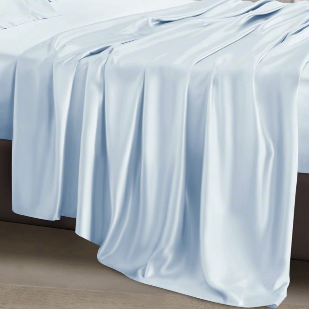 Cheap Baby Blue 22 Momme Mulberry Silk Flat Sheet Cheap Baby Blue 22 Momme Mulberry Silk Flat Sheet