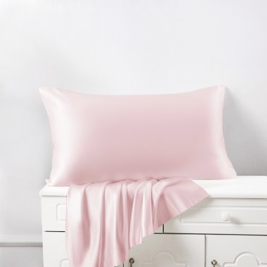 Cheap Baby Pink 22 Momme Mulberry Silk Pillowcase with Hidden Zipper