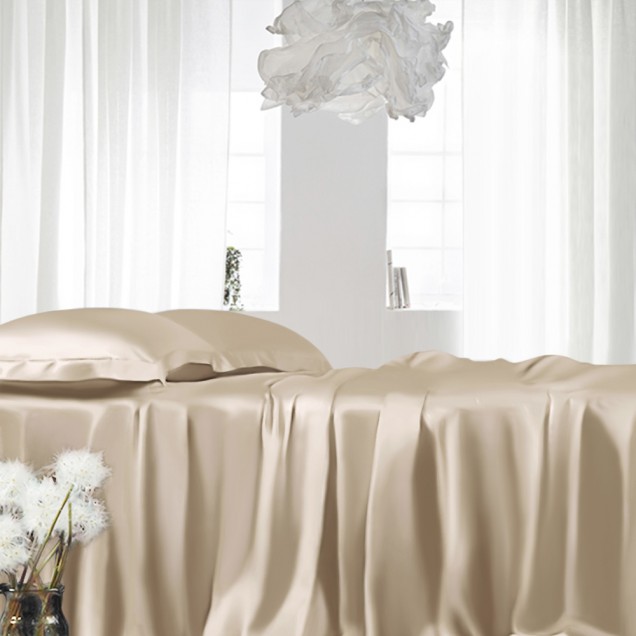 Cheap Beige 22 Momme Mulberry Silk Fitted Sheet Cheap Beige 22 Momme Mulberry Silk Fitted Sheet