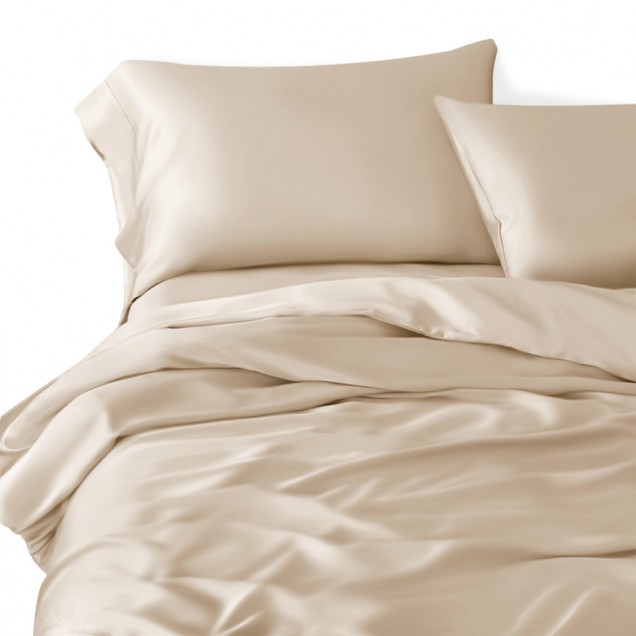 Cheap Beige 3 PCS 22 Momme Mulberry Silk Duvet Cover Set Cheap Beige 3 PCS 22 Momme Mulberry Silk Duvet Cover Set