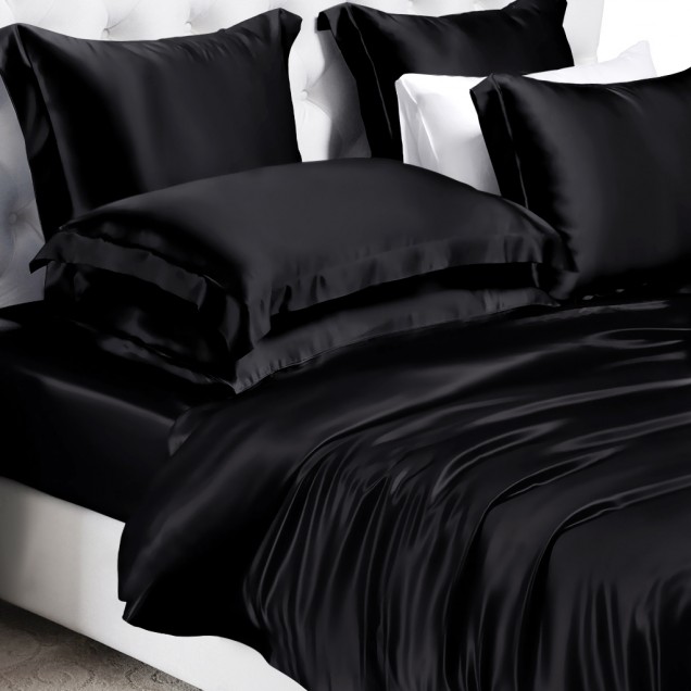 Cheap Black 22 Momme Mulberry Silk Duvet Cover Cheap Black 22 Momme Mulberry Silk Duvet Cover