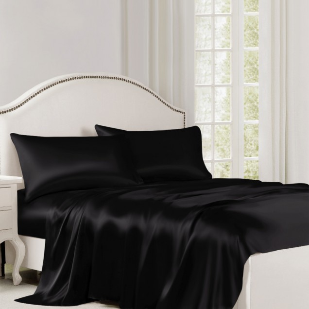 Cheap Black 22 Momme Mulberry Silk Flat Sheet Cheap Black 22 Momme Mulberry Silk Flat Sheet