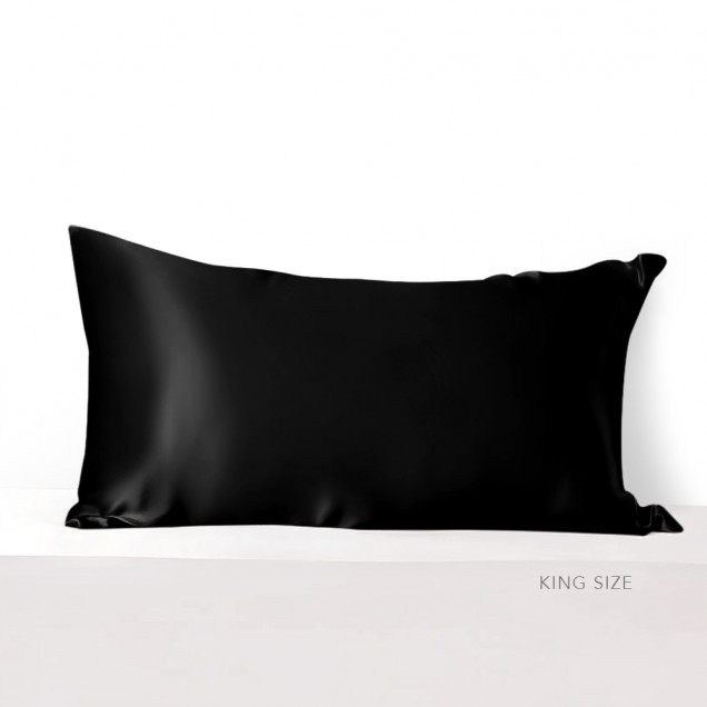 Cheap Black 22 Momme Mulberry Silk Pillowcase with Hidden Zipper