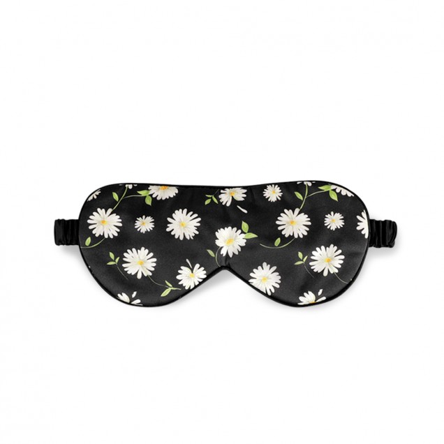 Cheap Black Flower Silk Sleep Mask Cheap Black Flower Silk Sleep Mask