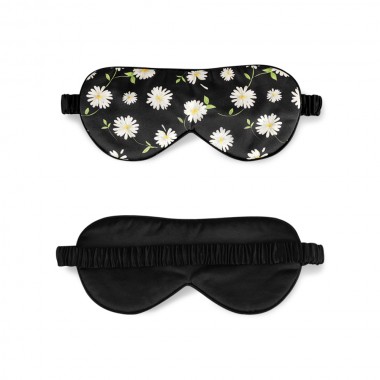 Cheap Black Flower Silk Sleep Mask