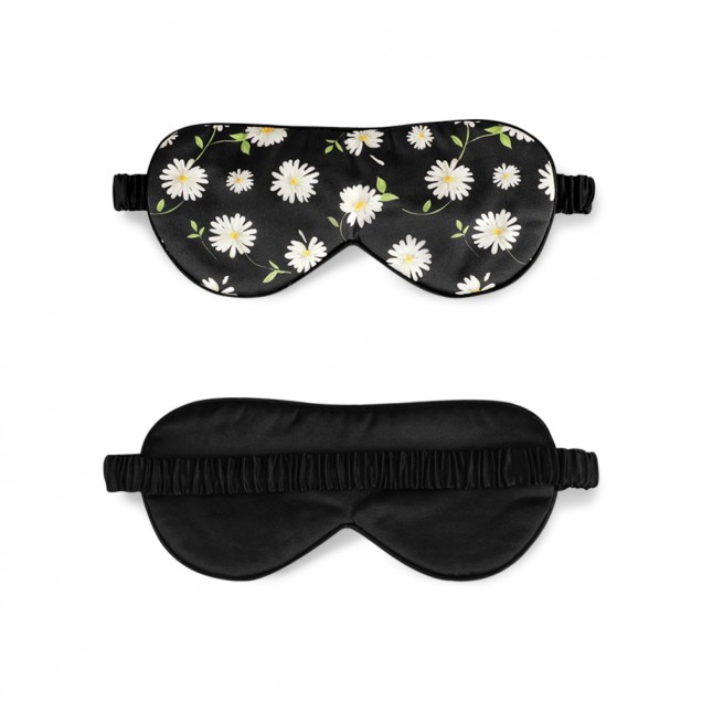 Cheap Black Flower Silk Sleep Mask Cheap Black Flower Silk Sleep Mask