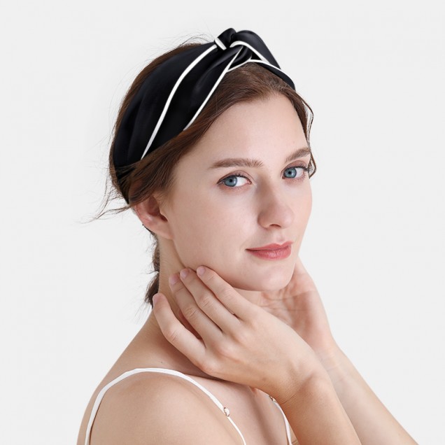 Cheap Black & Ivory Silk Headband Cheap Black & Ivory Silk Headband