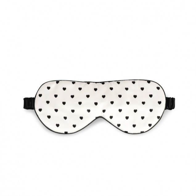 Cheap Black & White Heart Silk Sleep Mask Cheap Black & White Heart Silk Sleep Mask
