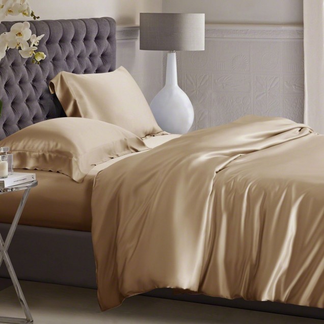 Cheap Cappuccino 3 PCS 22 Momme Mulberry Silk Duvet Cover Set Cheap Cappuccino 3 PCS 22 Momme Mulberry Silk Duvet Cover Set