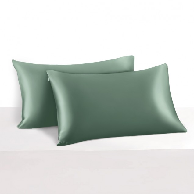Cheap Celadon Green 22 Momme Mulberry Silk Pillowcase with Hidden Zipper Cheap Celadon Green 22 Momme Mulberry Silk Pillowcase with Hidden Zipper