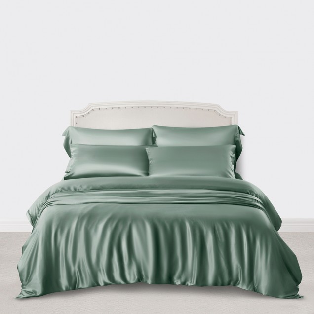 Cheap Celadon Green 3 PCS 22 Momme Mulberry Silk Duvet Cover Set Cheap Celadon Green 3 PCS 22 Momme Mulberry Silk Duvet Cover Set