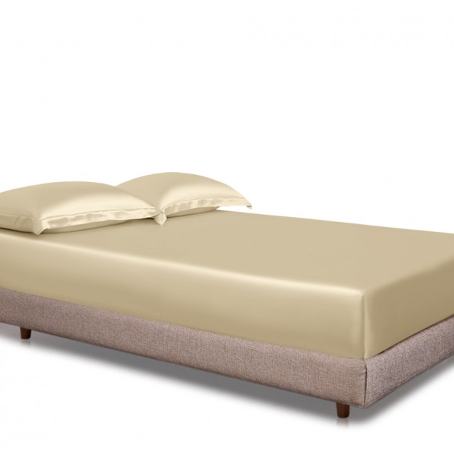 Cheap Champagne 22 Momme Mulberry Silk Fitted Sheet Cheap Champagne 22 Momme Mulberry Silk Fitted Sheet