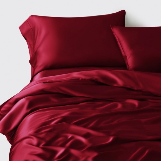 Cheap Claret 3 PCS 22 Momme Mulberry Silk Duvet Cover Set Cheap Claret 3 PCS 22 Momme Mulberry Silk Duvet Cover Set