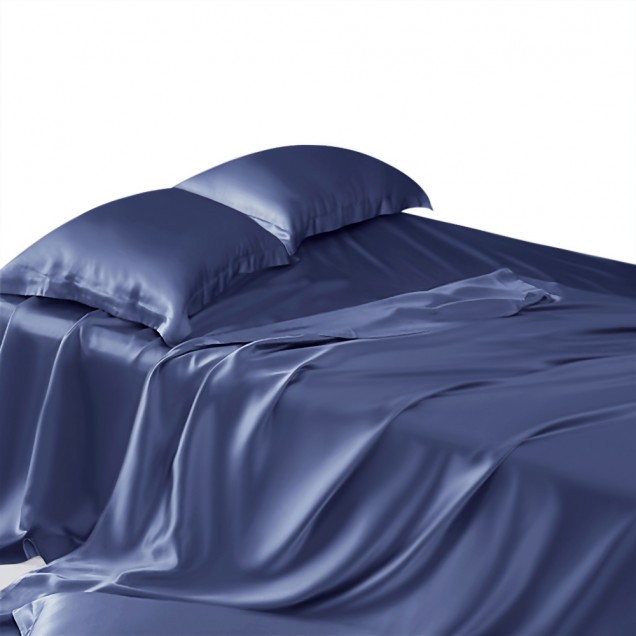 Cheap Dark Blue 22 Momme Mulberry Silk Flat Sheet Cheap Dark Blue 22 Momme Mulberry Silk Flat Sheet
