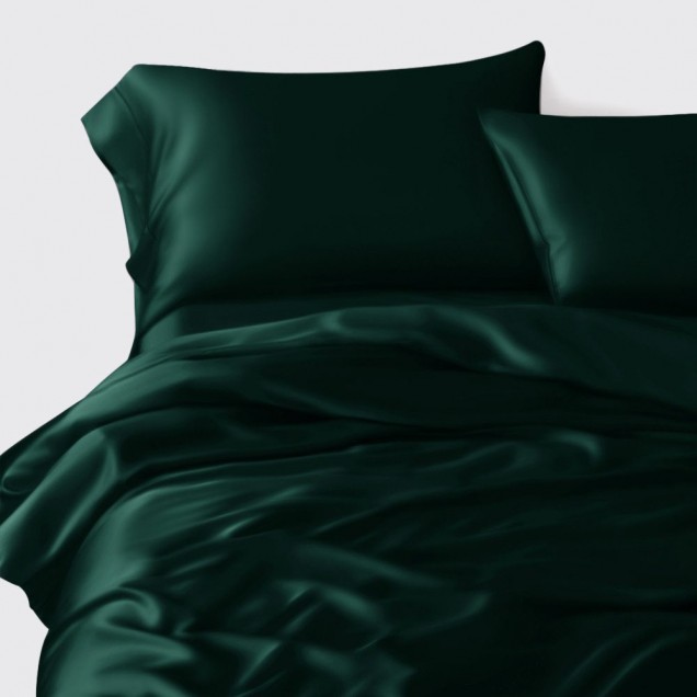 Cheap Dark Green 22 Momme Mulberry Silk Duvet Cover