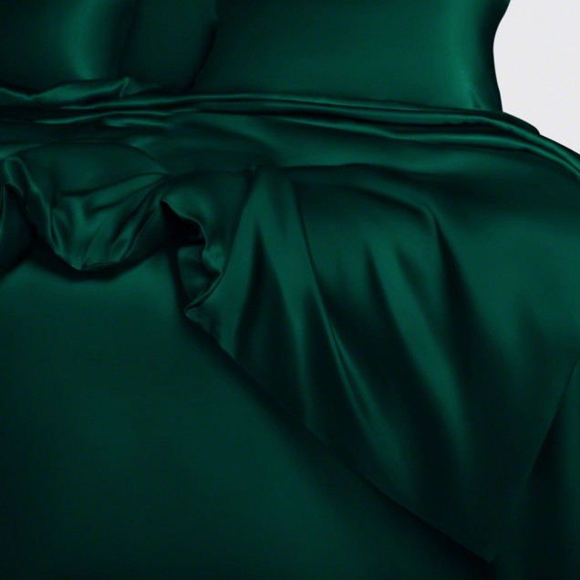 Cheap Dark Green 22 Momme Mulberry Silk Duvet Cover