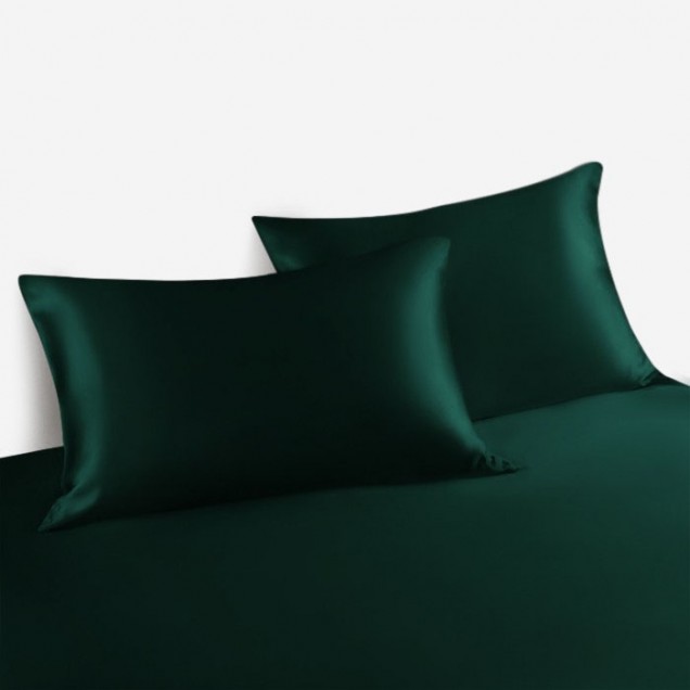 Cheap Dark Green 22 Momme Mulberry Silk Pillowcase with Hidden Zipper Cheap Dark Green 22 Momme Mulberry Silk Pillowcase with Hidden Zipper