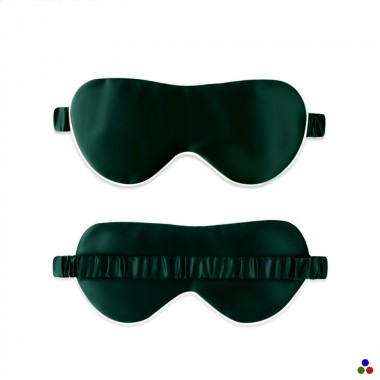 Cheap Dark Green & Ivory Suede Rose Silk Eye Mask