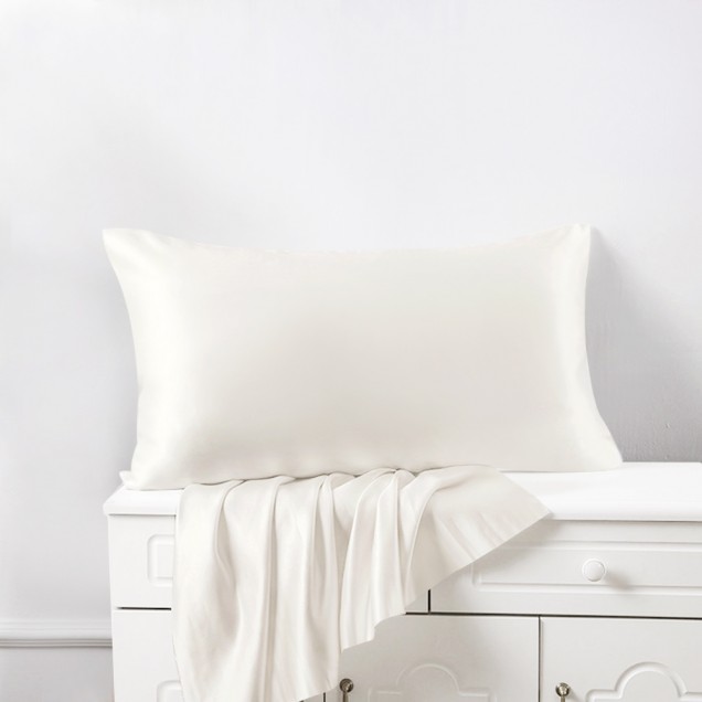 Cheap Ivory 22 Momme Mulberry Silk Pillowcase with Hidden Zipper Cheap Ivory 22 Momme Mulberry Silk Pillowcase with Hidden Zipper