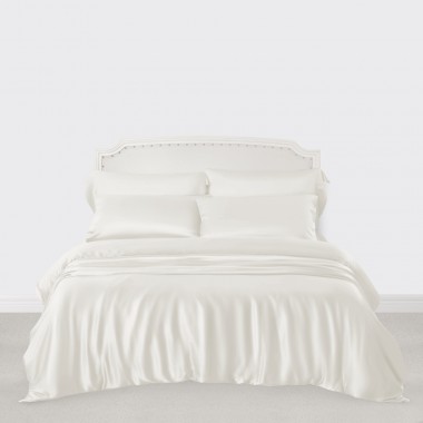 Cheap Ivory 3 PCS 22 Momme Mulberry Silk Duvet Cover Set