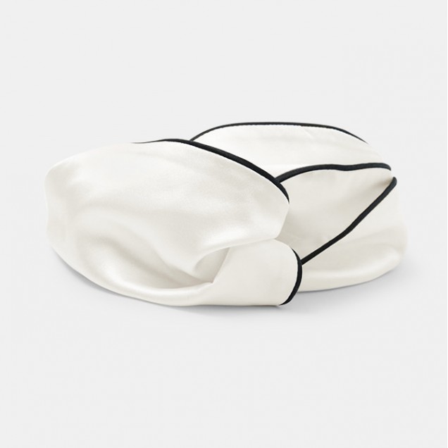 Cheap Ivory & Black Silk Headband Cheap Ivory & Black Silk Headband