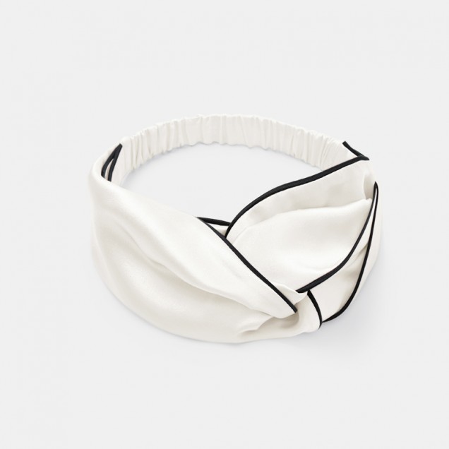 Cheap Ivory & Black Silk Headband Cheap Ivory & Black Silk Headband