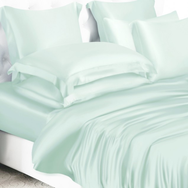Cheap Light Cyan 22 Momme Mulberry Silk Duvet Cover Cheap Light Cyan 22 Momme Mulberry Silk Duvet Cover