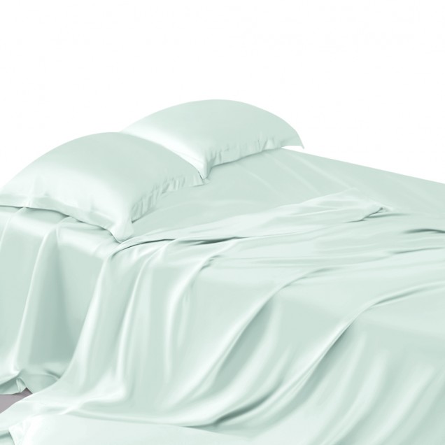 Cheap Light Cyan 22 Momme Mulberry Silk Flat Sheet Cheap Light Cyan 22 Momme Mulberry Silk Flat Sheet