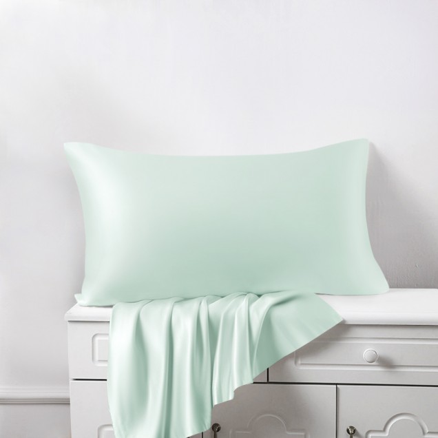Cheap Light Cyan 22 Momme Mulberry Silk Pillowcase with Hidden Zipper Cheap Light Cyan 22 Momme Mulberry Silk Pillowcase with Hidden Zipper