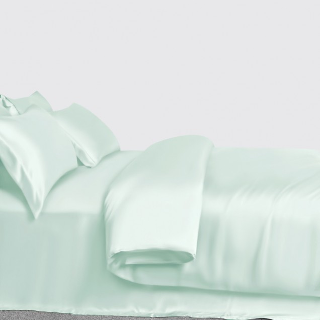 Cheap Light Cyan 3 PCS 22 Momme Mulberry Silk Duvet Cover Set Cheap Light Cyan 3 PCS 22 Momme Mulberry Silk Duvet Cover Set