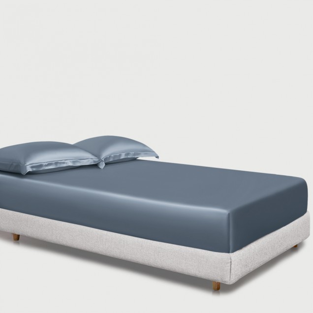 Cheap Misty Blue 22 Momme Mulberry Silk Fitted Sheet Cheap Misty Blue 22 Momme Mulberry Silk Fitted Sheet
