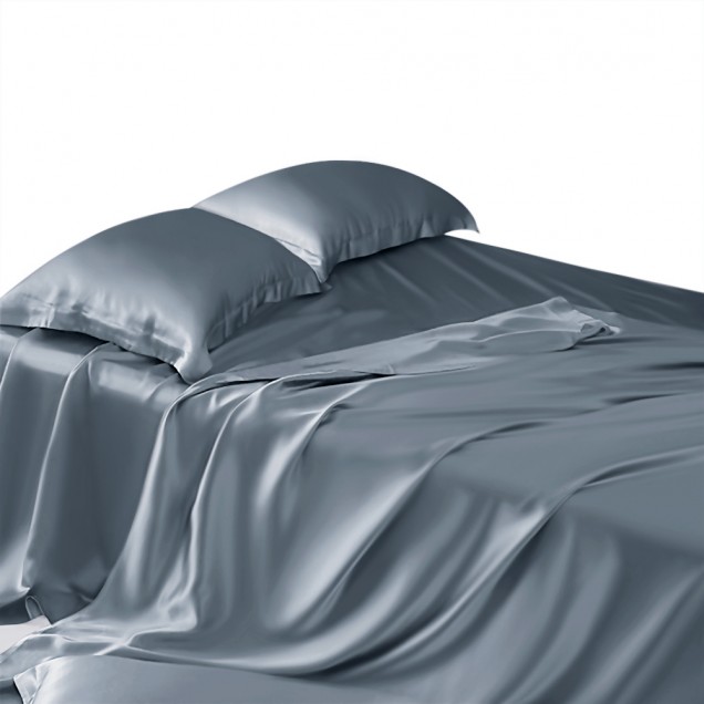 Cheap Misty Blue 22 Momme Mulberry Silk Sheet Set Cheap Misty Blue 22 Momme Mulberry Silk Sheet Set