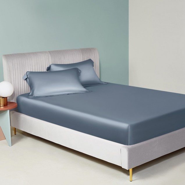 Cheap Misty Blue 22 Momme Mulberry Silk Sheet Set Cheap Misty Blue 22 Momme Mulberry Silk Sheet Set