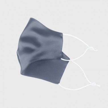 Cheap Misty Blue & White Double-Sided 22 Momme Silk Face Mask