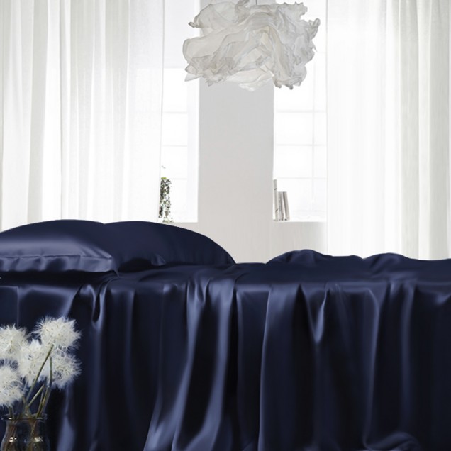 Cheap Navy 22 Momme Mulberry Silk Fitted Sheet Cheap Navy 22 Momme Mulberry Silk Fitted Sheet
