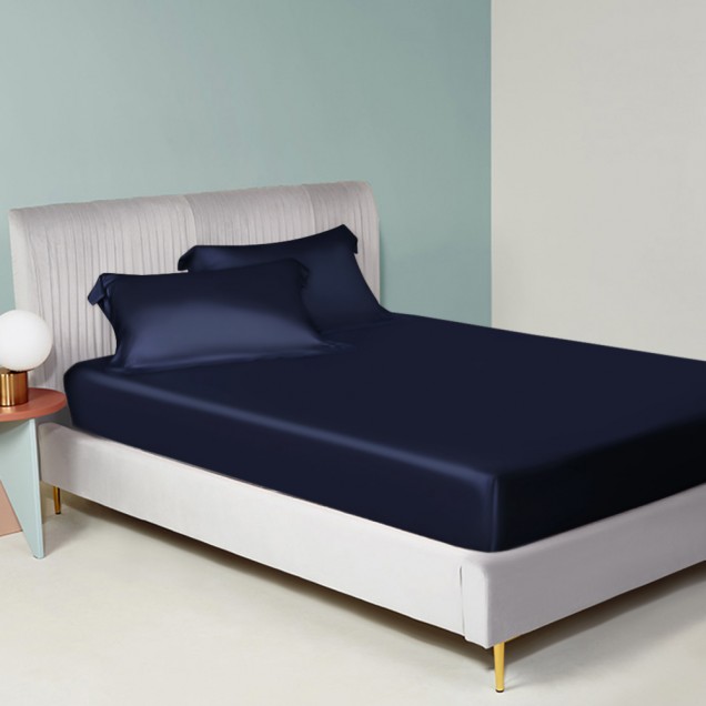 Cheap Navy 22 Momme Mulberry Silk Fitted Sheet Cheap Navy 22 Momme Mulberry Silk Fitted Sheet