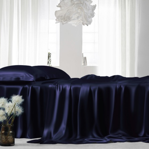 Cheap Navy 22 Momme Mulberry Silk Flat Sheet Cheap Navy 22 Momme Mulberry Silk Flat Sheet