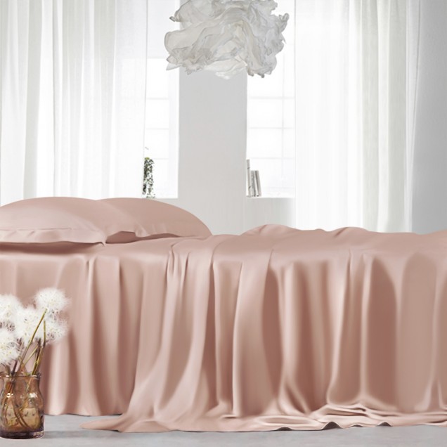 Cheap Pearl Pink 22 Momme Mulberry Silk Flat Sheet Cheap Pearl Pink 22 Momme Mulberry Silk Flat Sheet