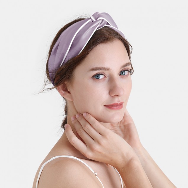 Cheap Purple & Ivory Silk Headband Cheap Purple & Ivory Silk Headband