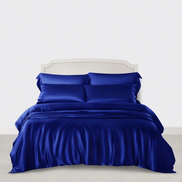 Cheap Royal Blue 3 PCS 22 Momme Mulberry Silk Duvet Cover Set Cheap Royal Blue 3 PCS 22 Momme Mulberry Silk Duvet Cover Set