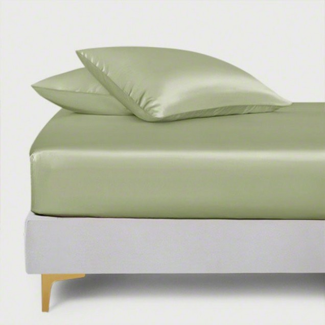 Cheap Sage Green 22 Momme Mulberry Silk Fitted Sheet Cheap Sage Green 22 Momme Mulberry Silk Fitted Sheet