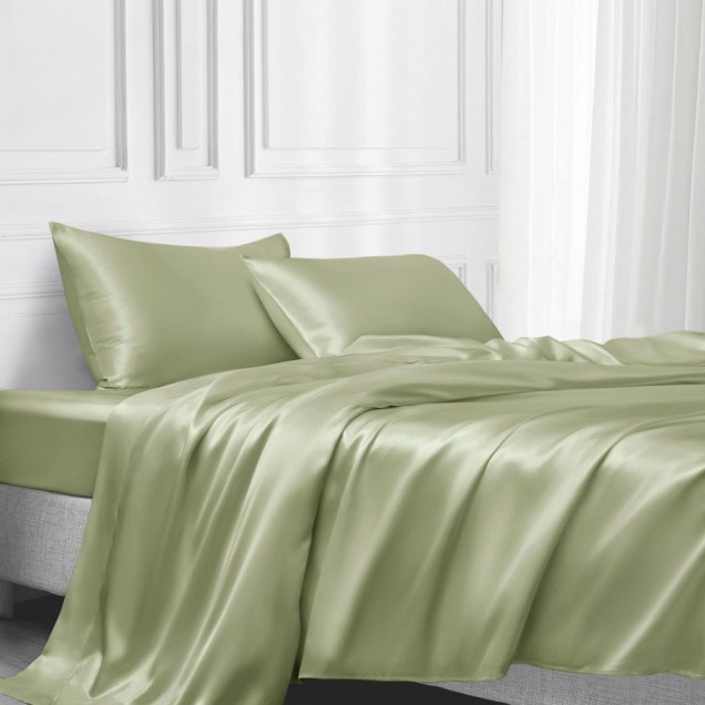 Cheap Sage Green 22 Momme Mulberry Silk Flat Sheet Cheap Sage Green 22 Momme Mulberry Silk Flat Sheet
