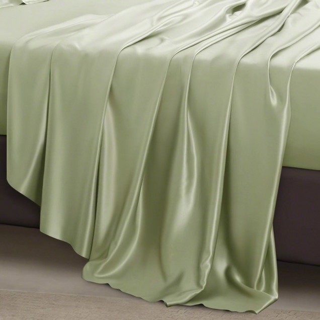Cheap Sage Green 22 Momme Mulberry Silk Flat Sheet Cheap Sage Green 22 Momme Mulberry Silk Flat Sheet