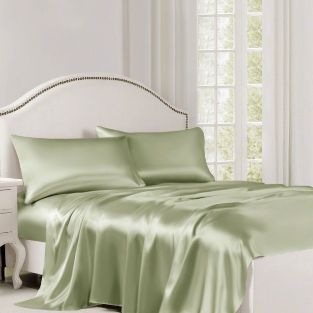 Cheap Sage Green 22 Momme Mulberry Silk Flat Sheet Cheap Sage Green 22 Momme Mulberry Silk Flat Sheet